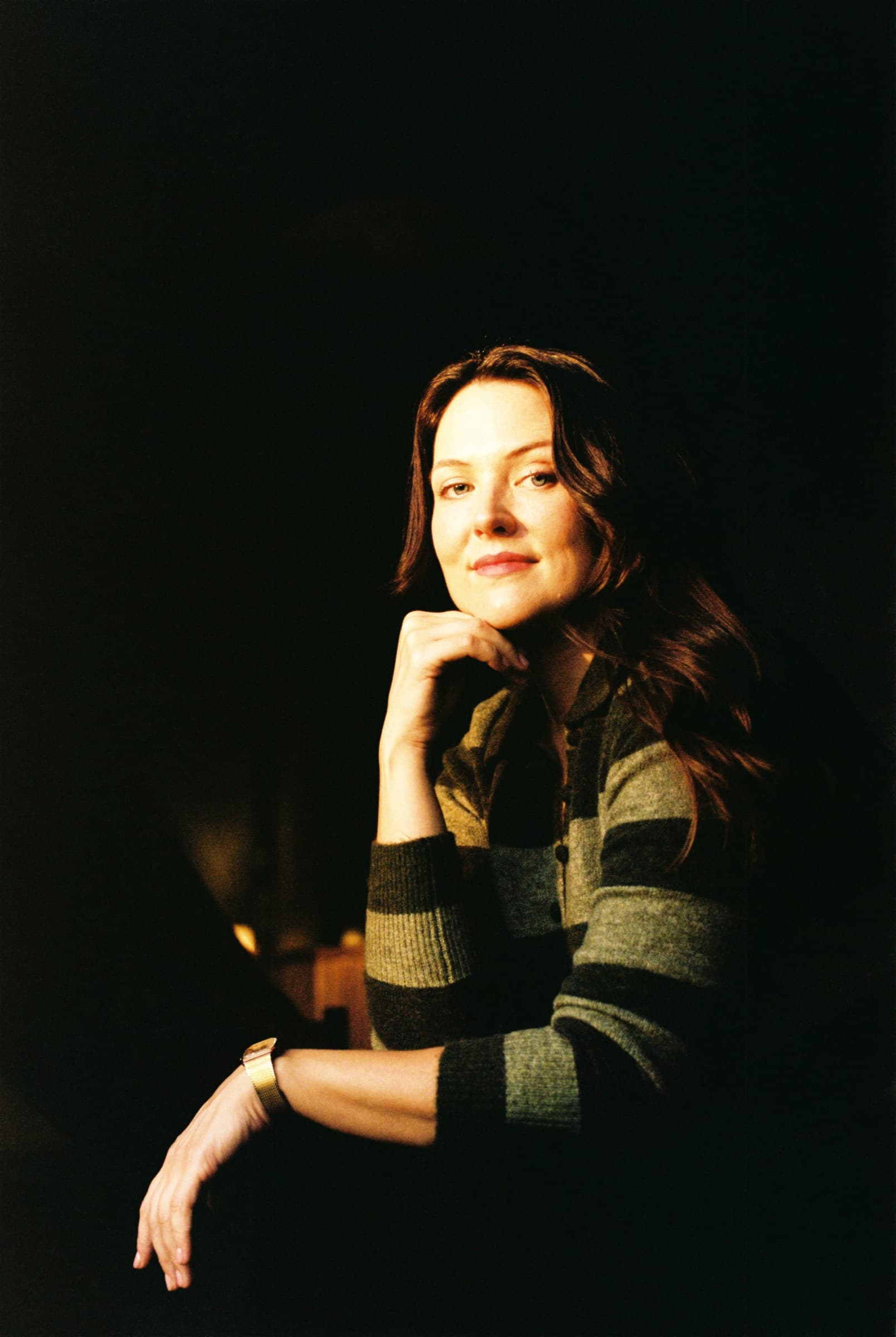 Jenna Pinchbeck in her home recording studio